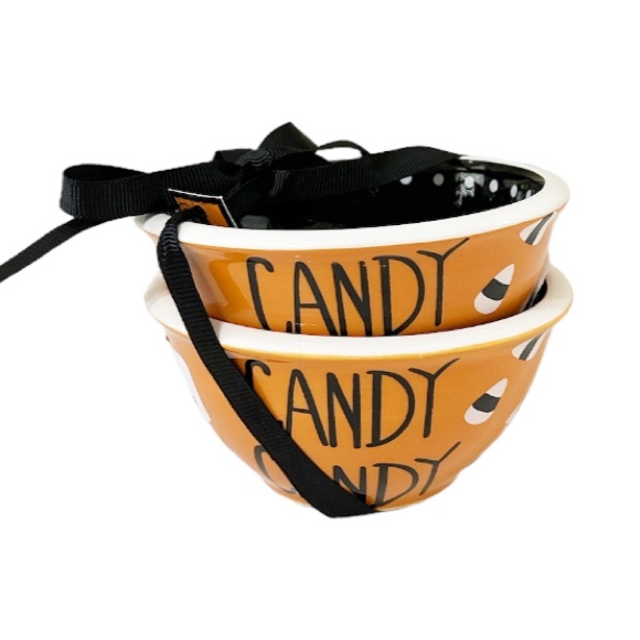 NEW Terramoto Ceramics CANDY CANDY Tidbit Bowl Set/2 ๐๐ - Picture 1 of 6